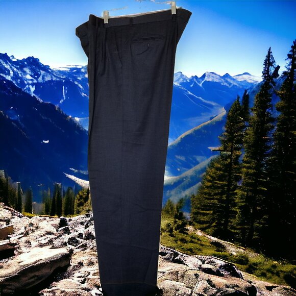 S Cohen Men's 46L Blue Check 100% Wool Suit Pants 42X30 & Tie 11022 - Picture 6 of 12